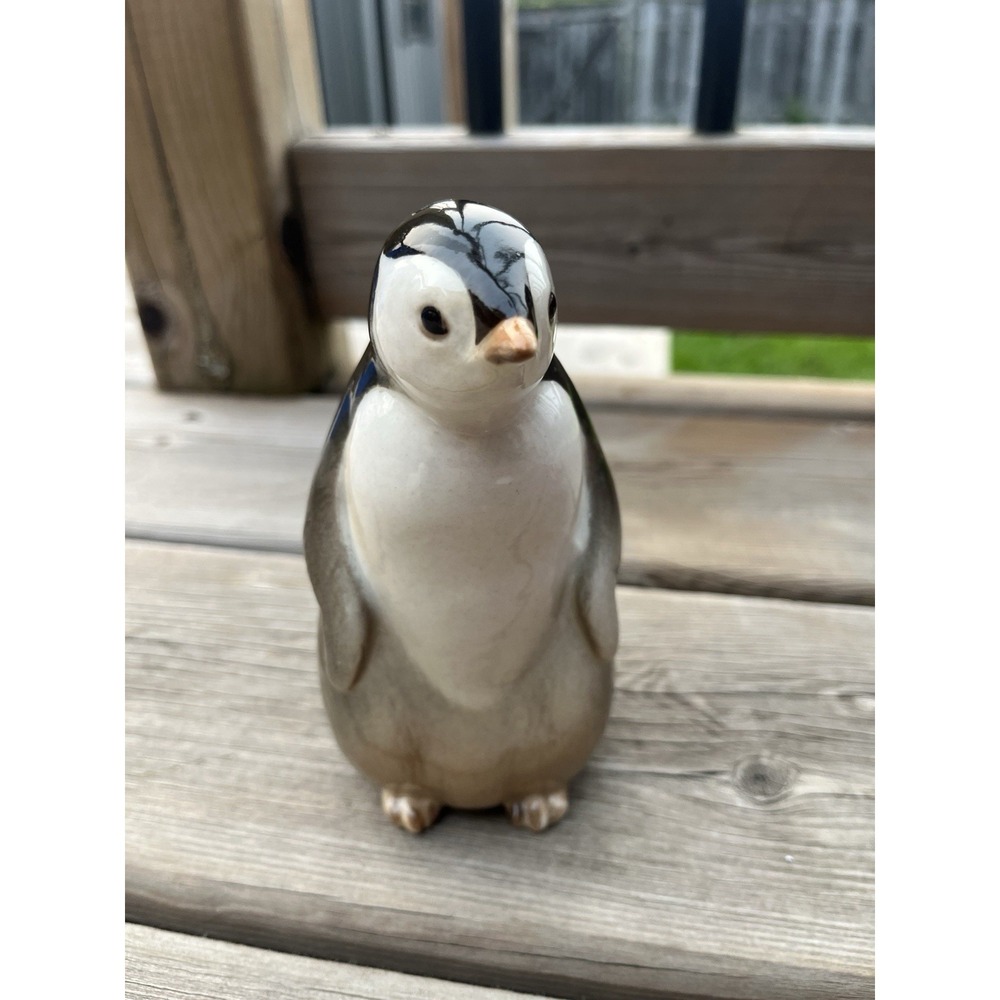 Vintage Lomonosov Porcelain Penguin Figurine Made in USSR (marked)